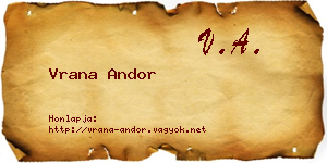Vrana Andor névjegykártya